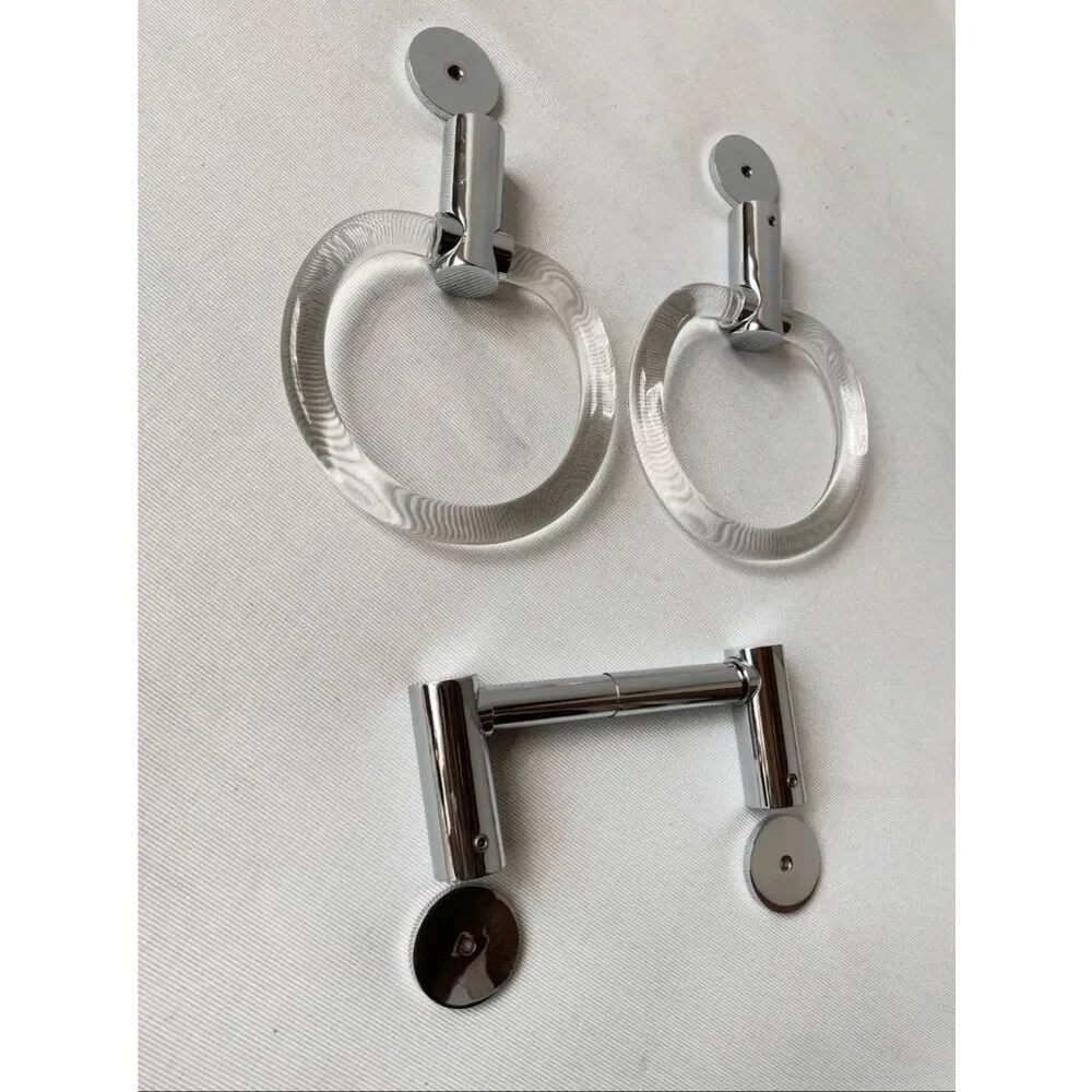 Vintage Lucite Set Bathroom Towel Bar & Toilet Paper Holder